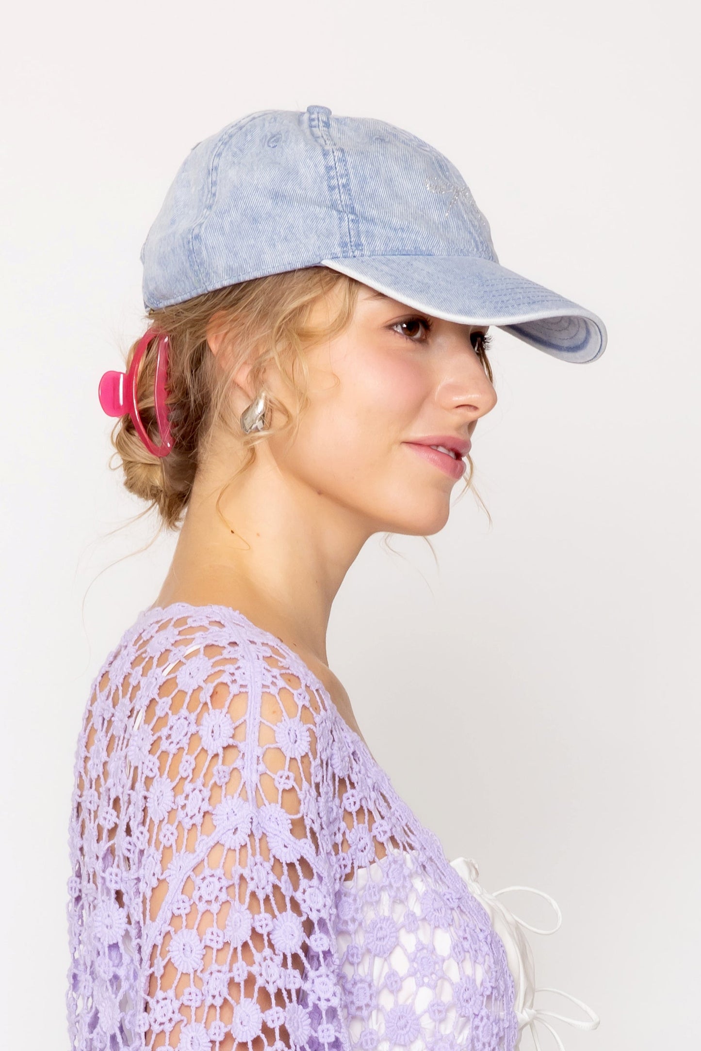 Stone Bow Denim Baseball Cap