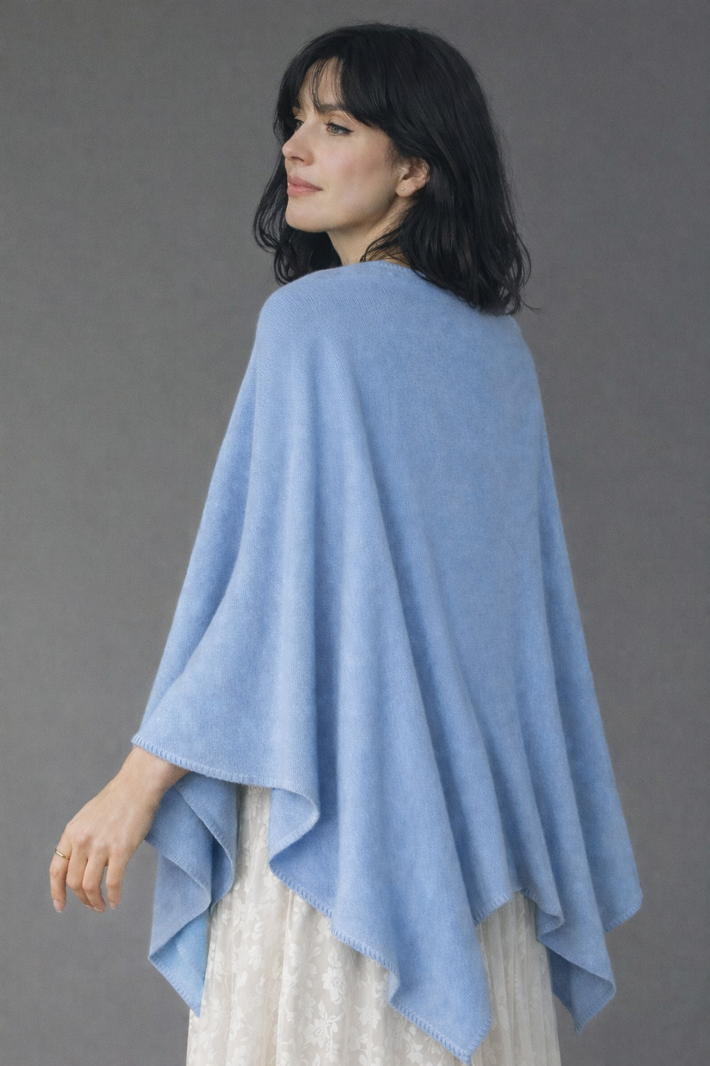 Solid Ruana With Shoulder Strap
