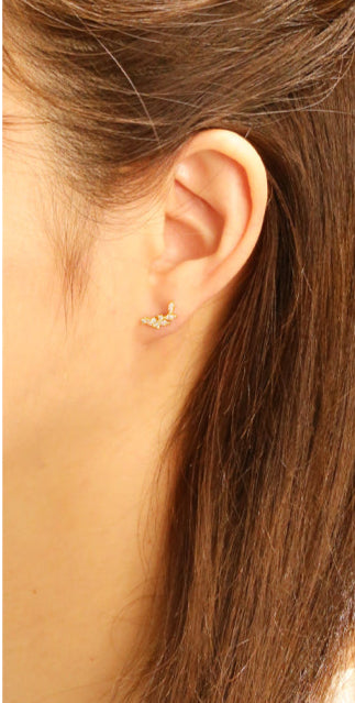 14K Gold/White Gold Dipped Climber Vine Post Earrings