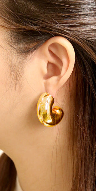 14K Gold/White Gold Dipped Modern ORB Hoop Earrings