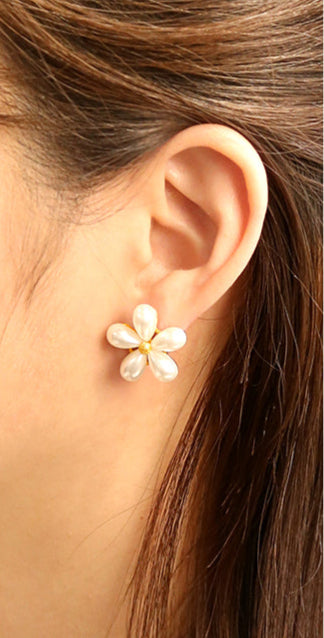 14K Gold Dipped Starburst Pearl Earrings