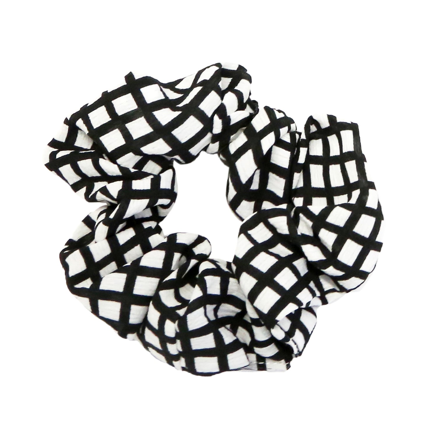 Grid Print Scrunchie