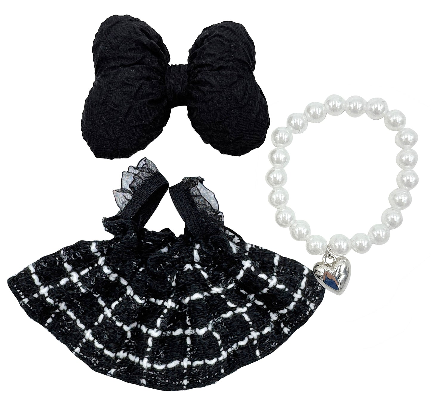 Ribbon Tweed Dress Set - LBB Clothing
