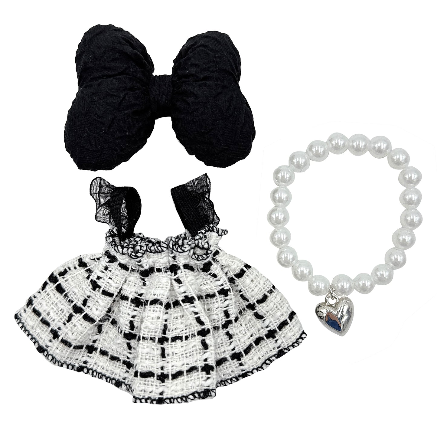 Ribbon Tweed Dress Set - LBB Clothing
