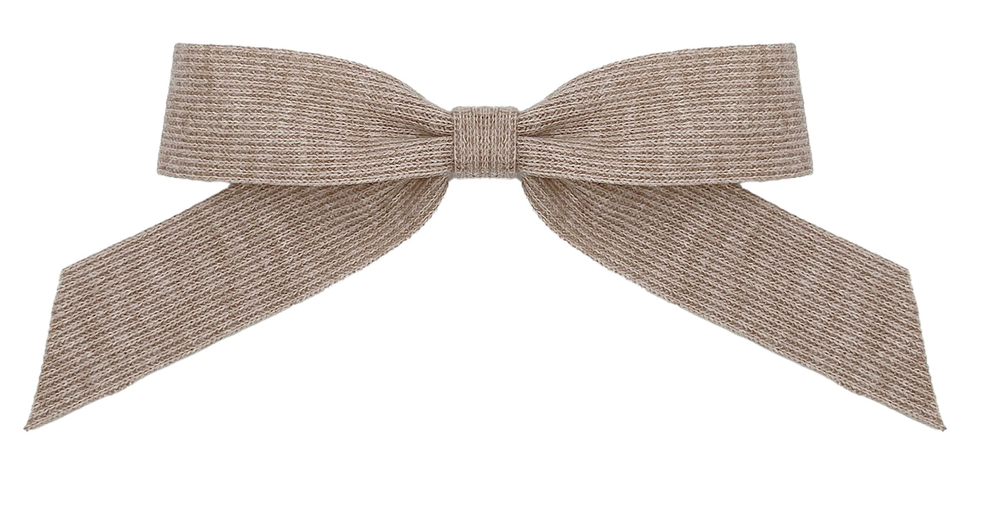 Lisa Evelyn Hair Bow Clip by L&E NY: Beige