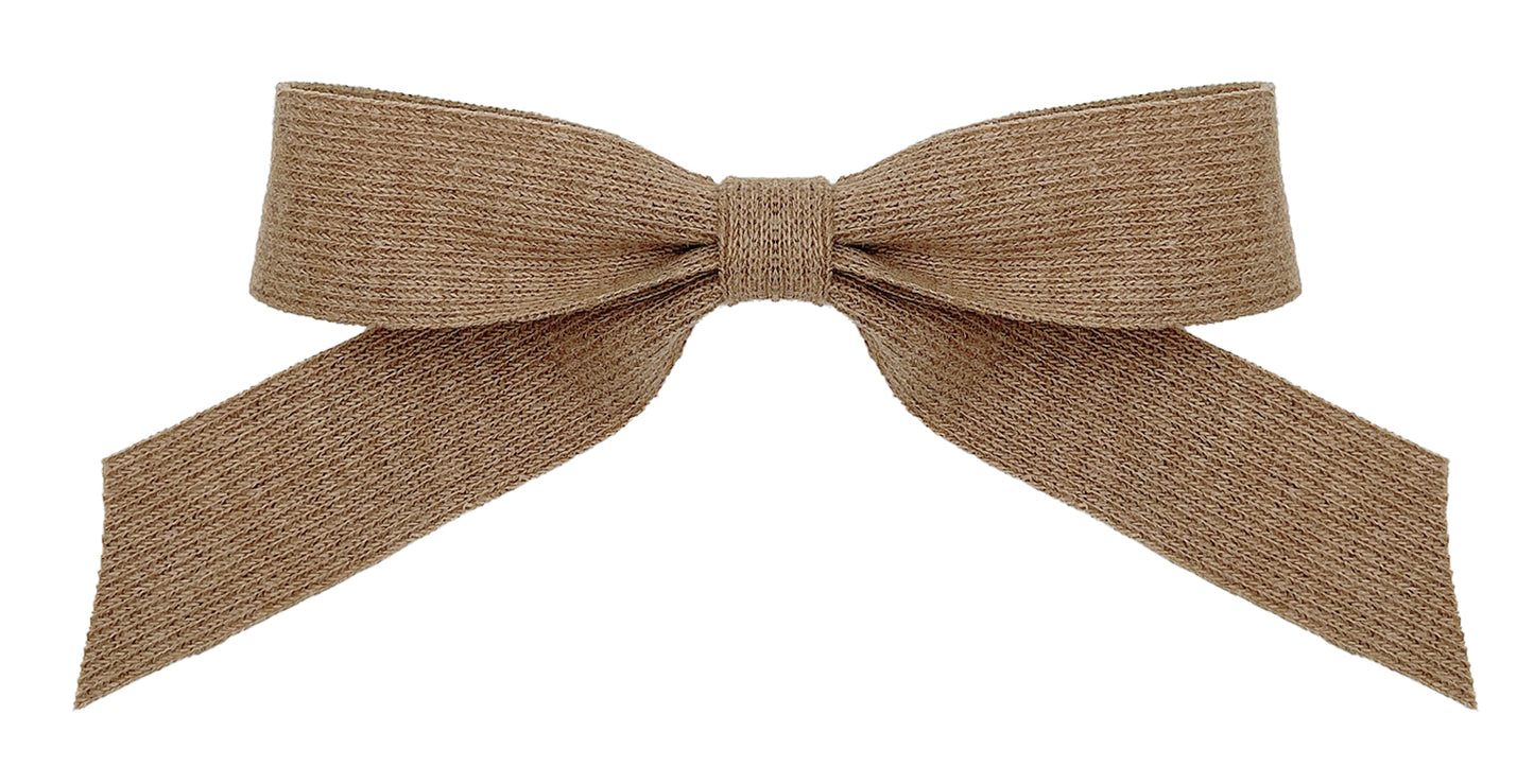 Lisa Evelyn Hair Bow Clip by L&E NY: Camel