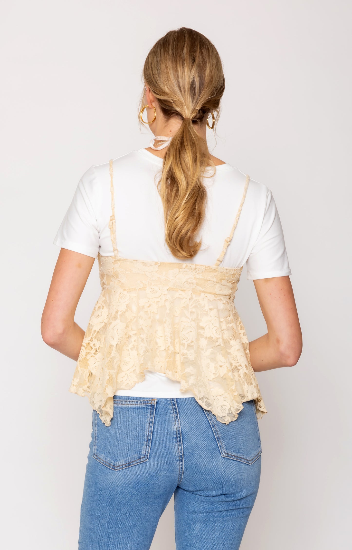 Floral Lace Babydoll Cami Top