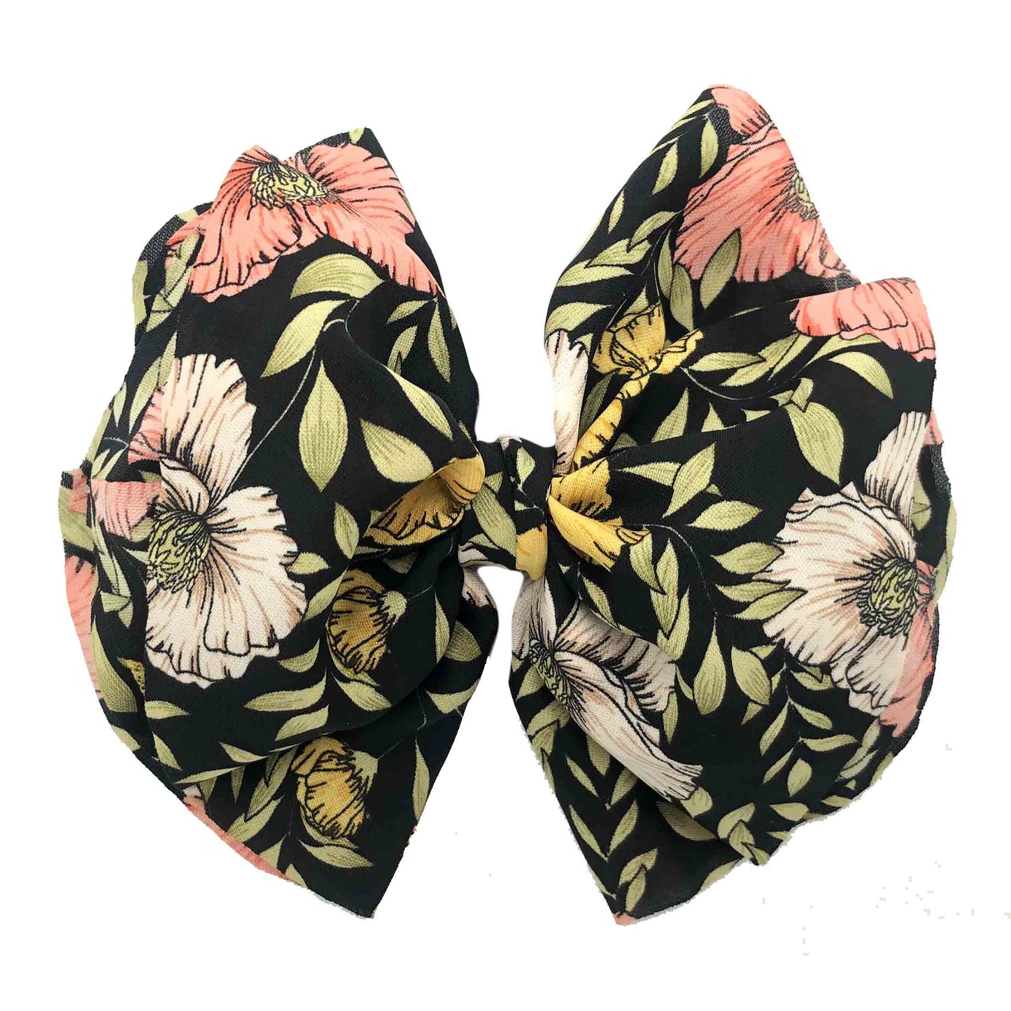 Floral Print Bow Barrette