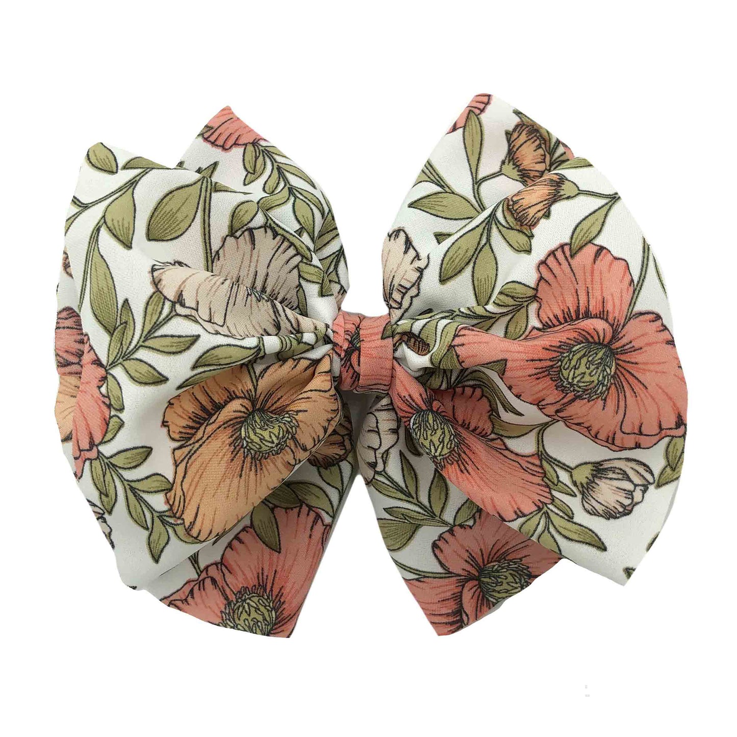Floral Print Bow Barrette