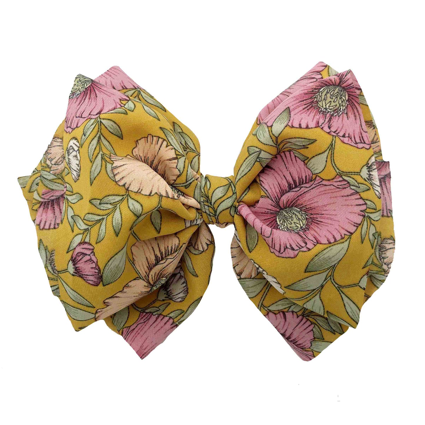 Floral Print Bow Barrette