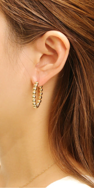 14K Gold/White Gold Dipped Huggie Hoop Earrings