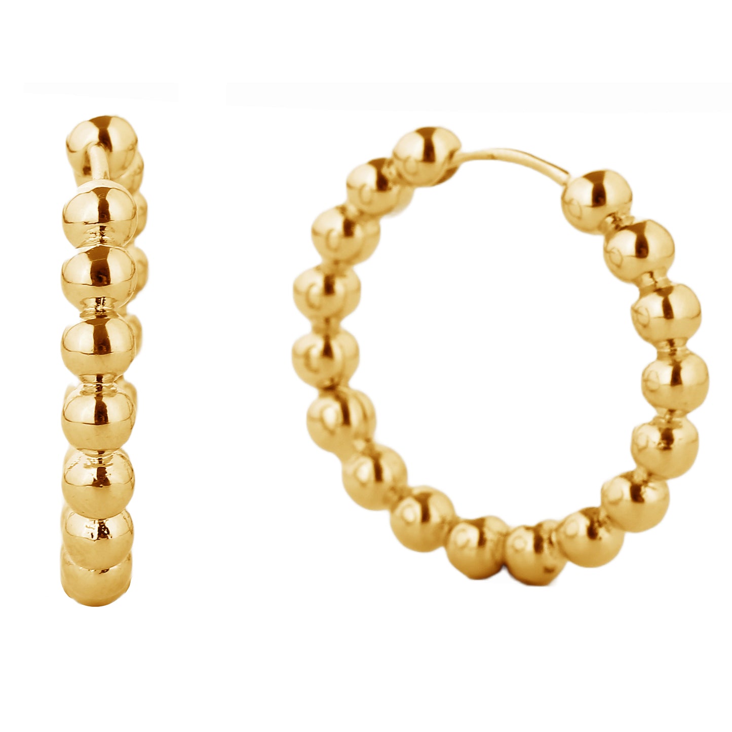 14K Gold/White Gold Dipped Huggie Hoop Earrings