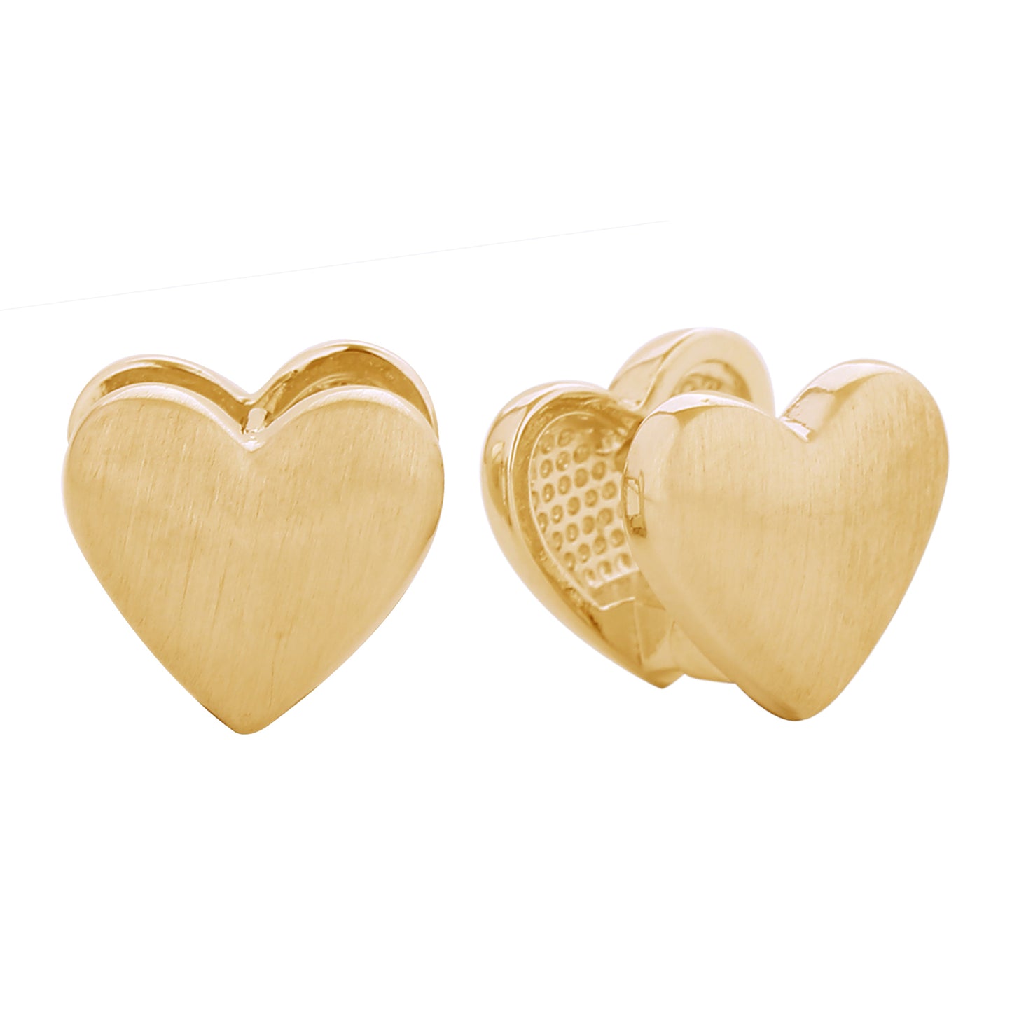14K Gold/White Gold Dipped Simply Love Huggie Earrings