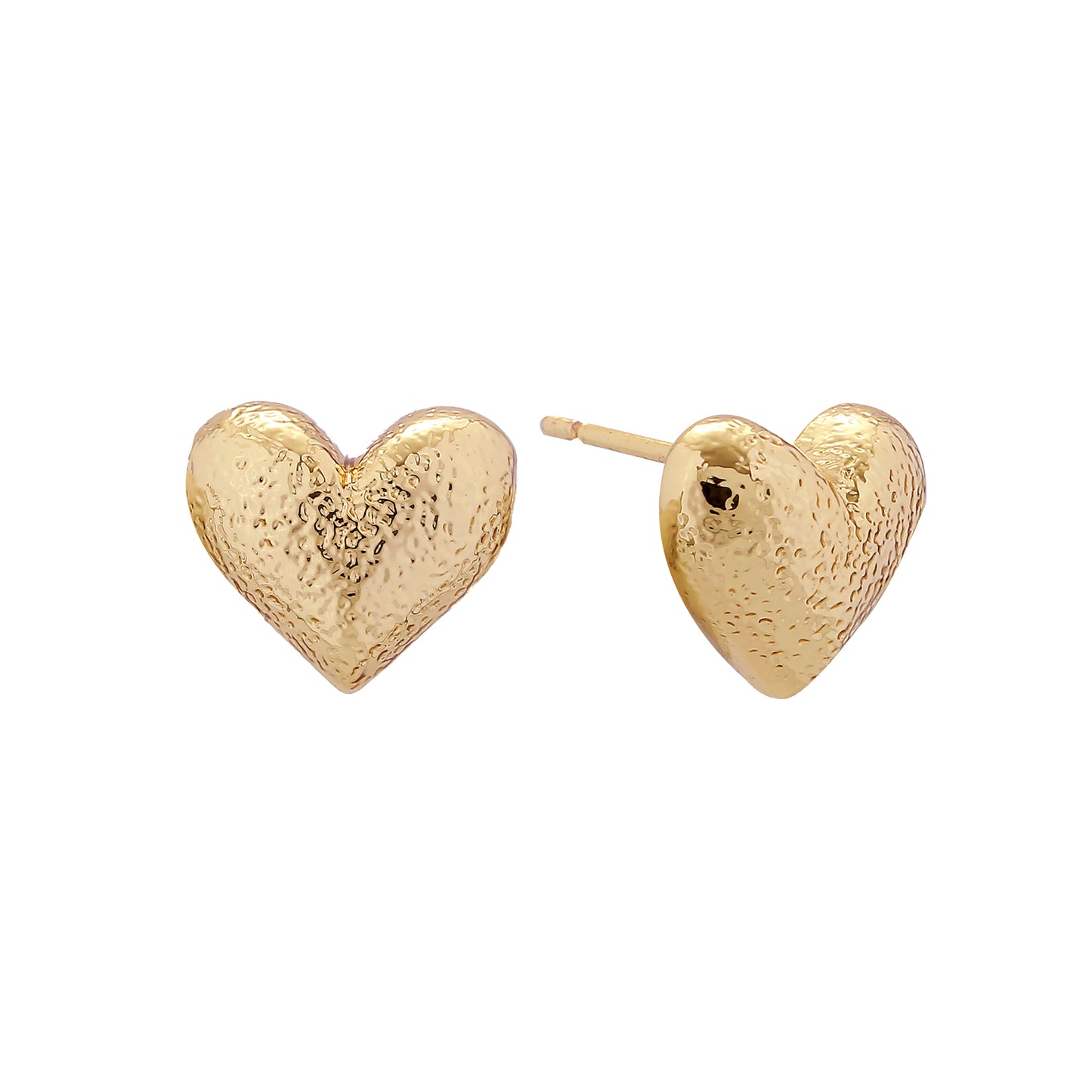 14K Gold/White Gold Dipped Heartbeat Stud Earrings