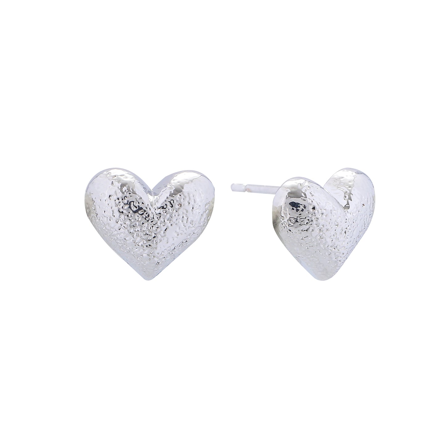 14K Gold/White Gold Dipped Heartbeat Stud Earrings