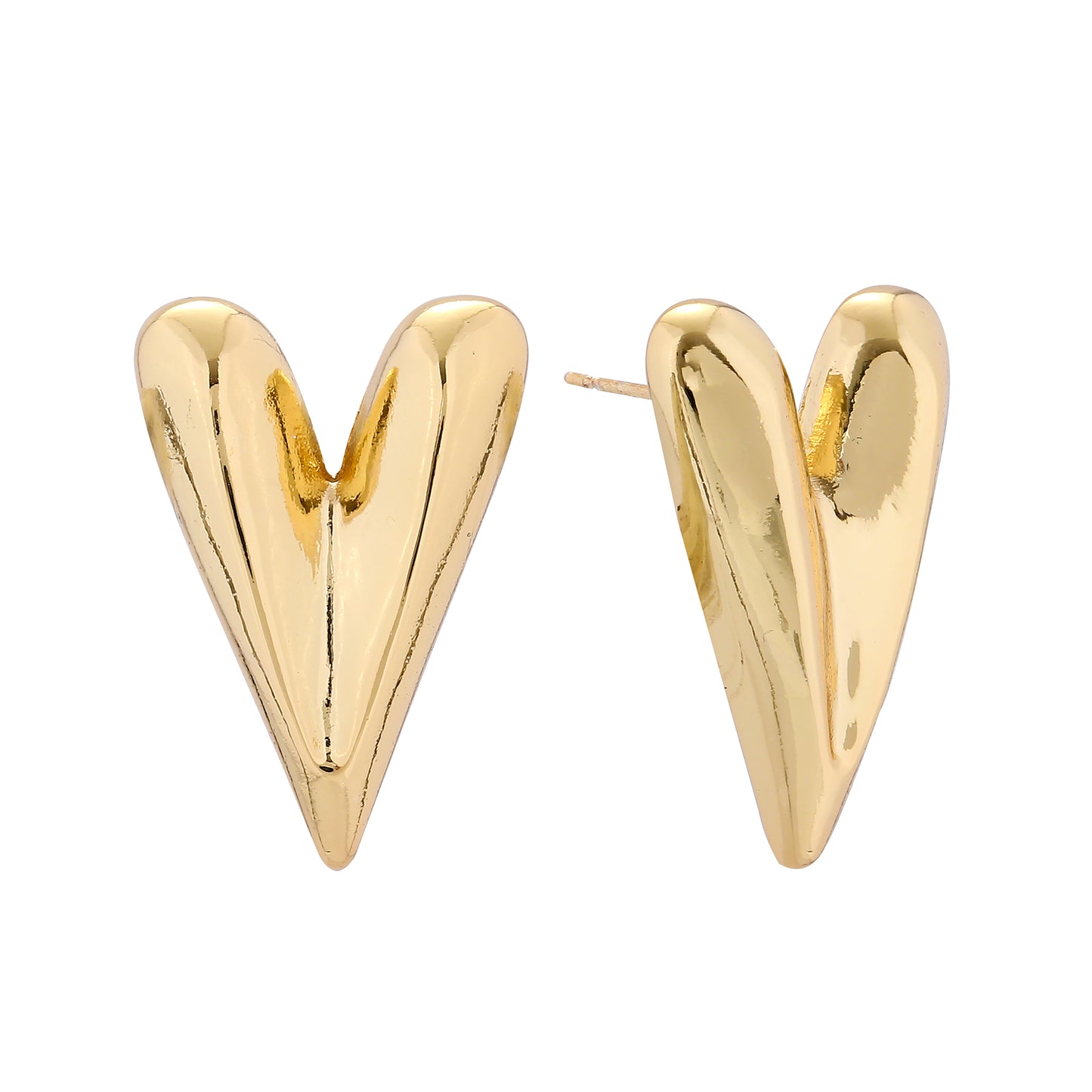 14K Gold/White Gold Dipped Sculpted Love Stud Earrings