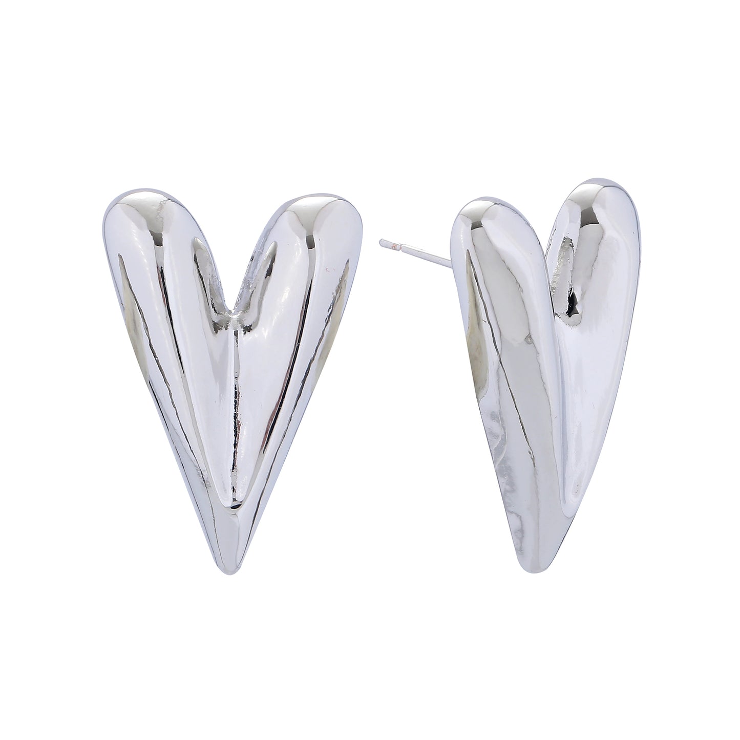 14K Gold/White Gold Dipped Sculpted Love Stud Earrings