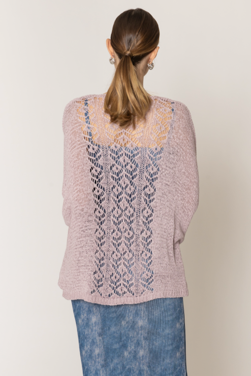 Crochet Cardigan With Lace Back