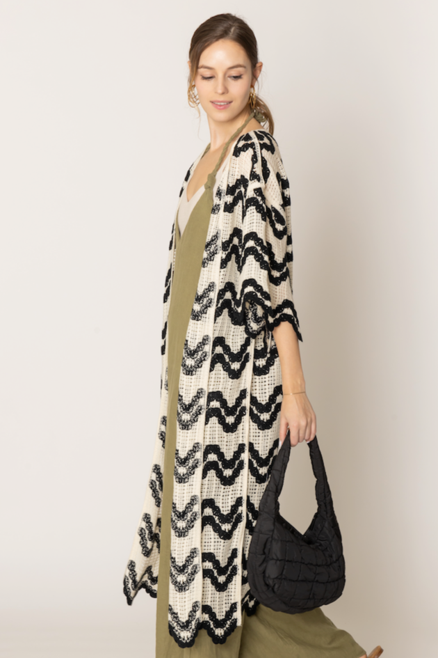 Wave Pattern Crochet Cardigan