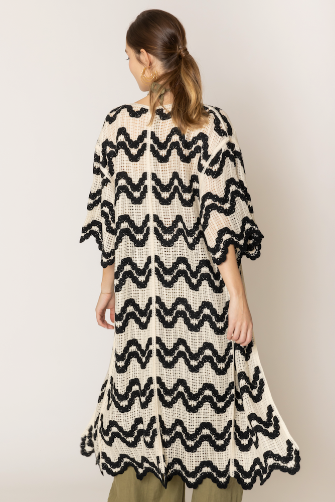 Wave Pattern Crochet Cardigan