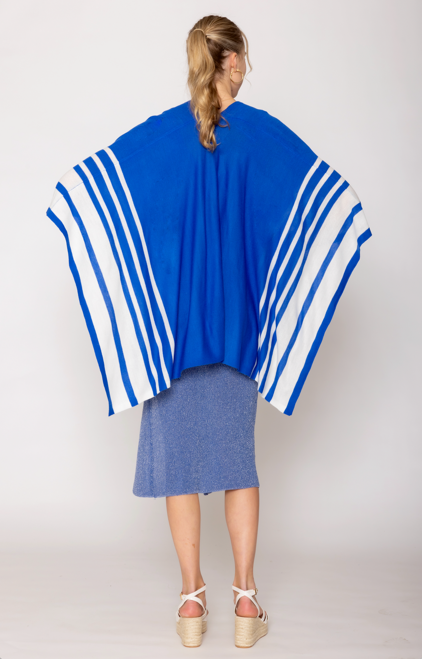 Two Tone Border Ruana