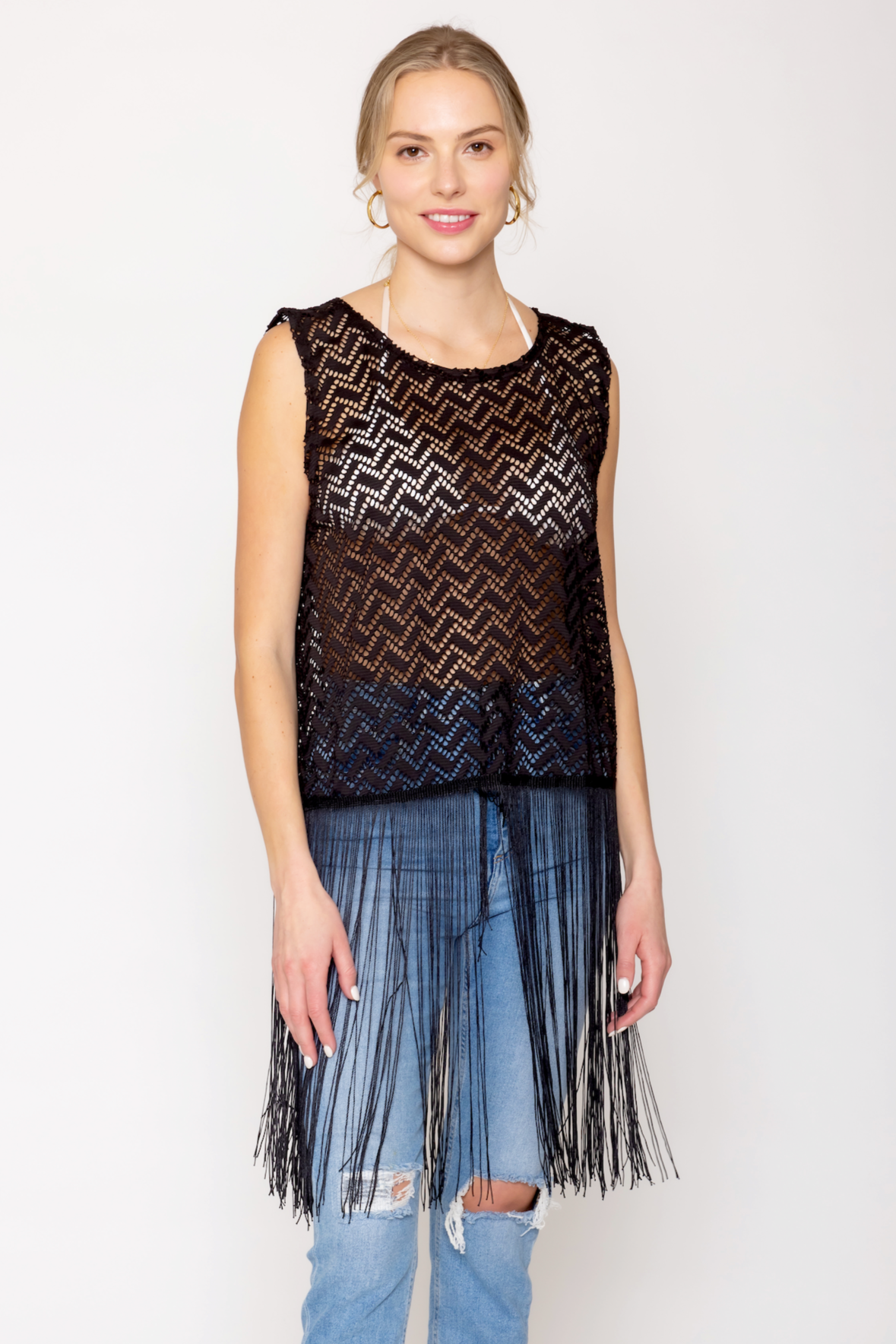 Crochet Poncho With Fringe