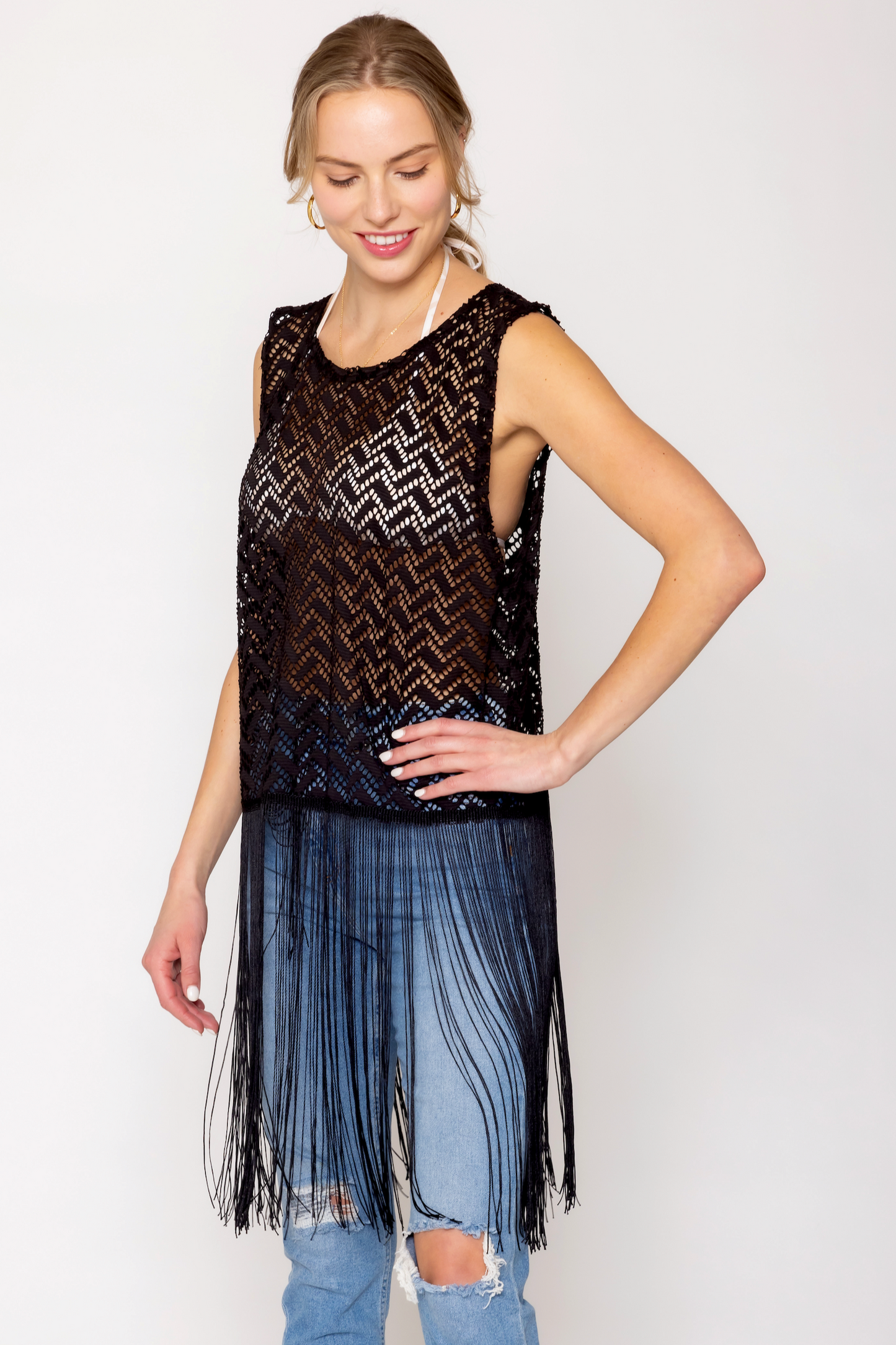 Crochet Poncho With Fringe