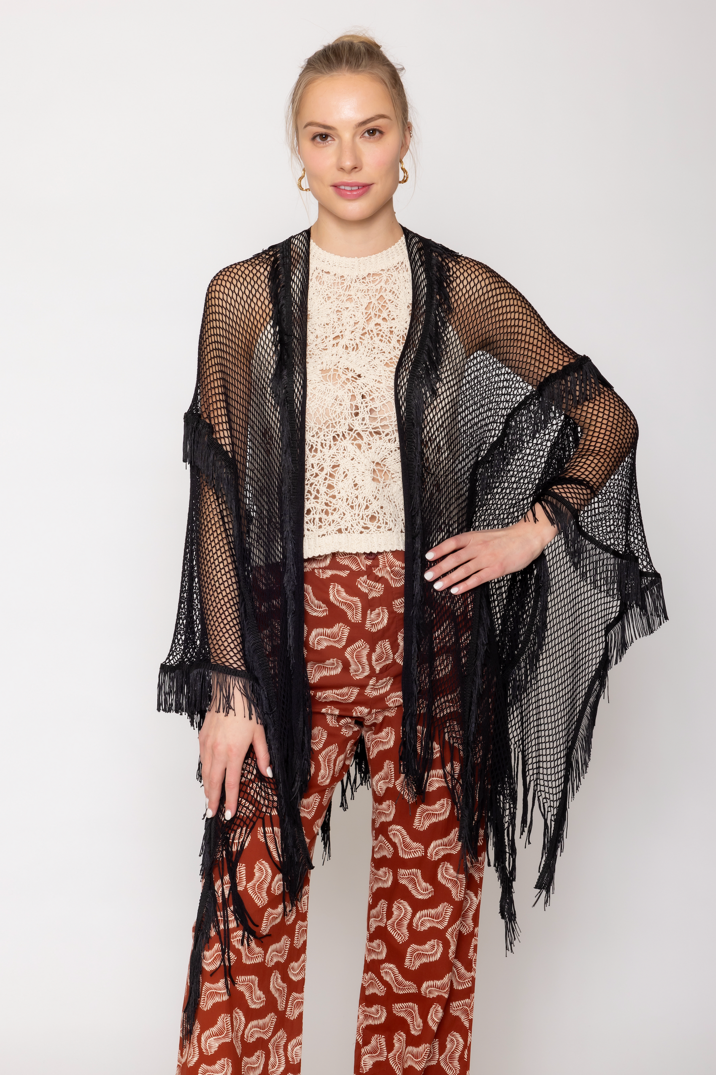 Lurex Tassel Kimono