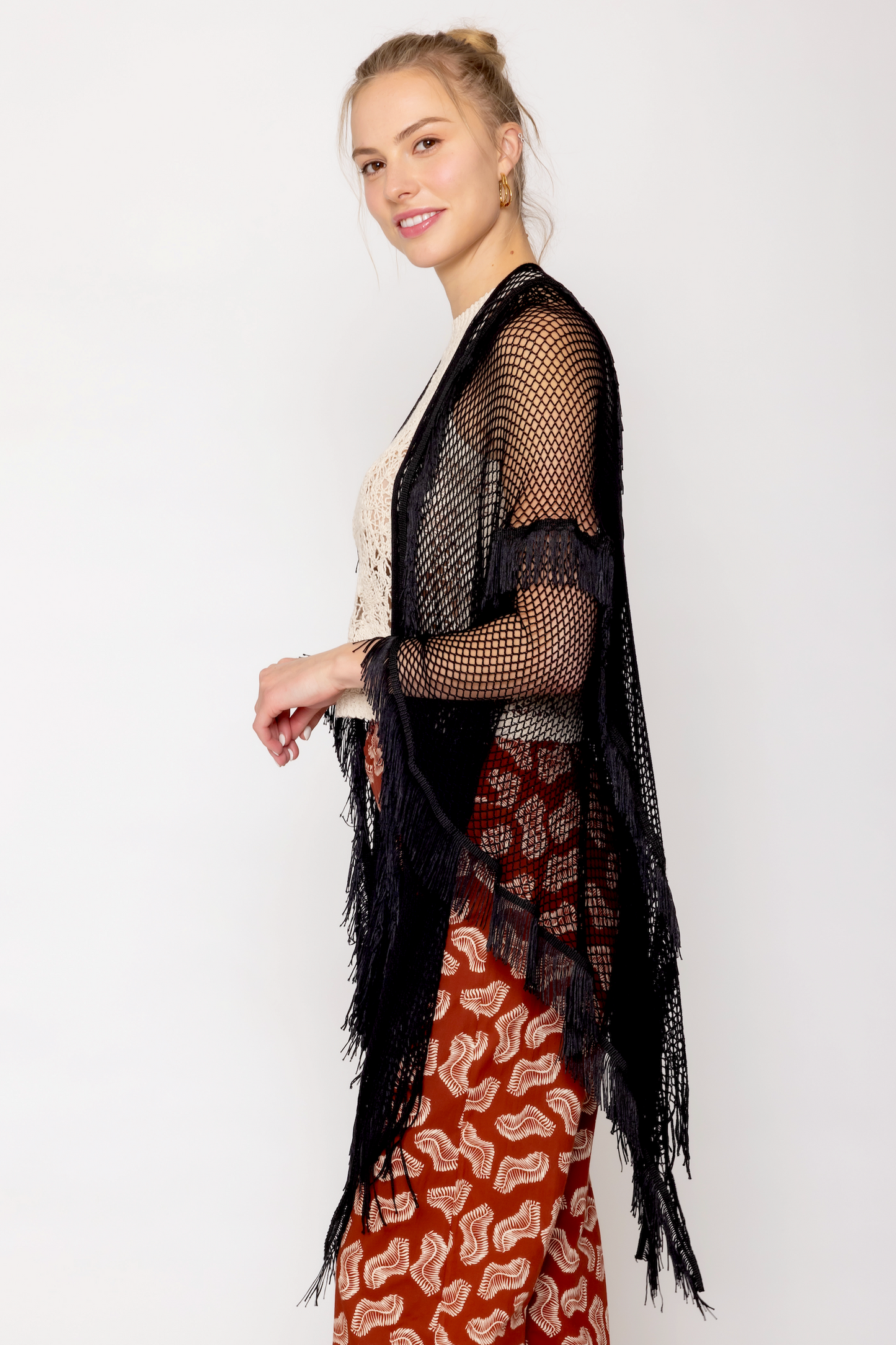 Lurex Tassel Kimono