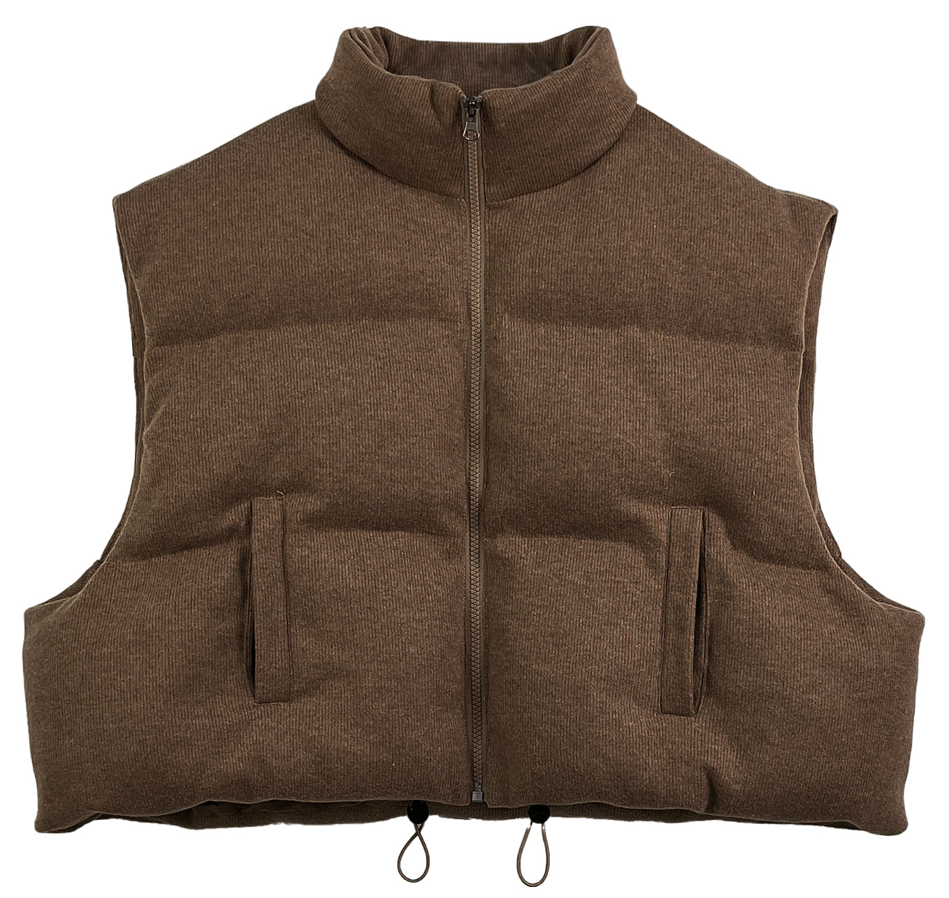 Knit Padded Vest: Brown