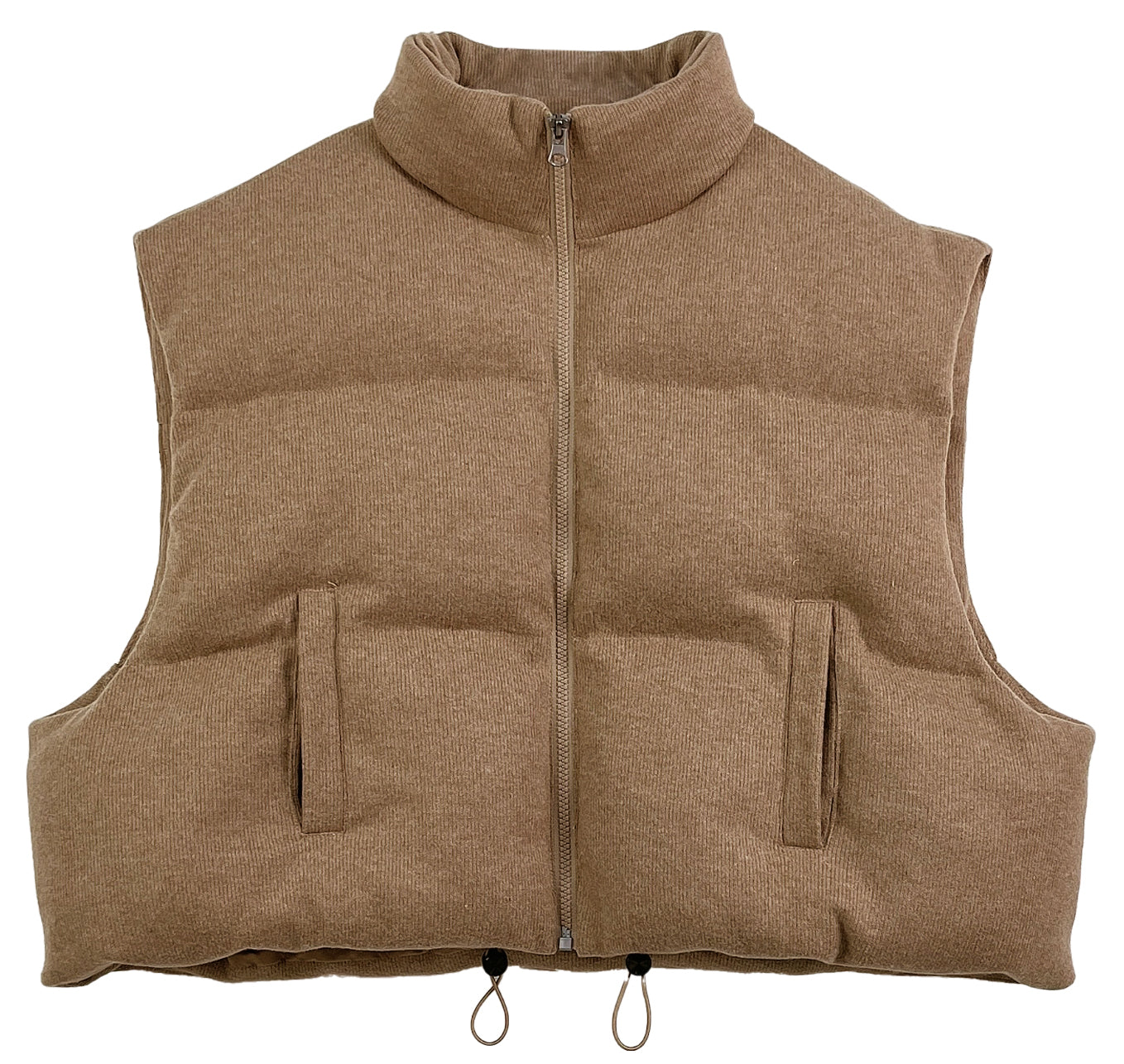 Knit Padded Vest: Camel
