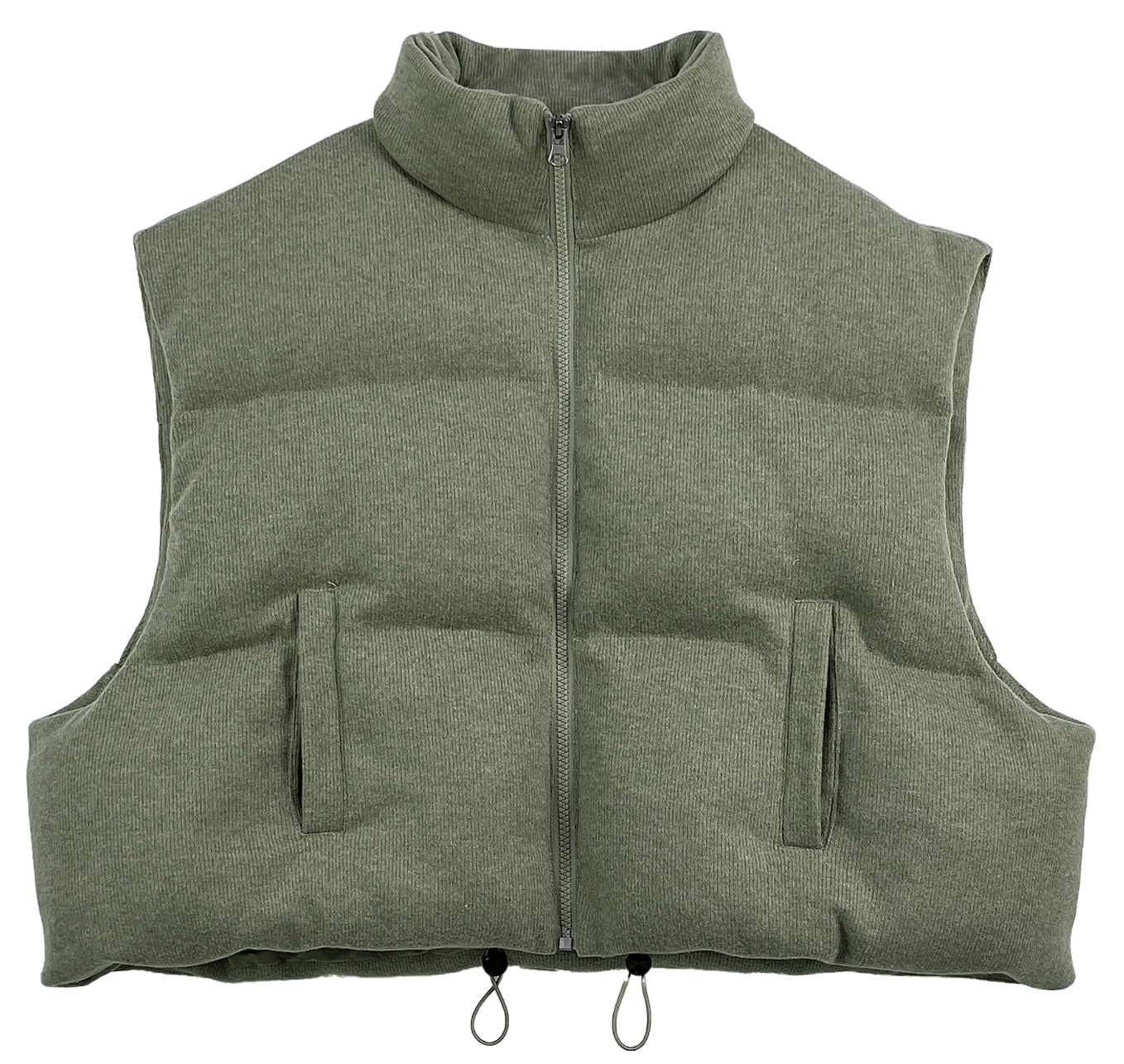 Knit Padded Vest: Sage
