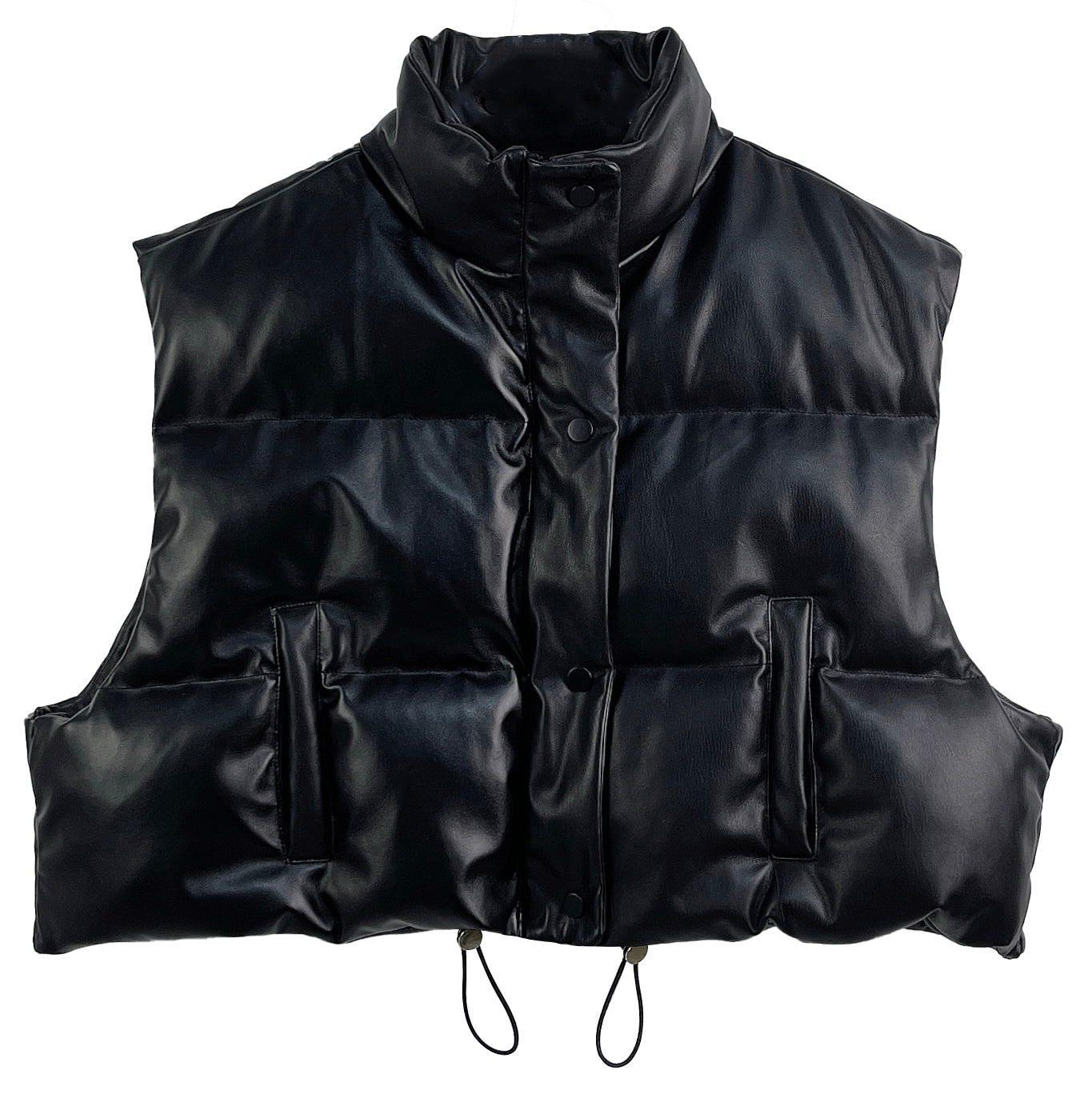 Faux Leather Vest: Black