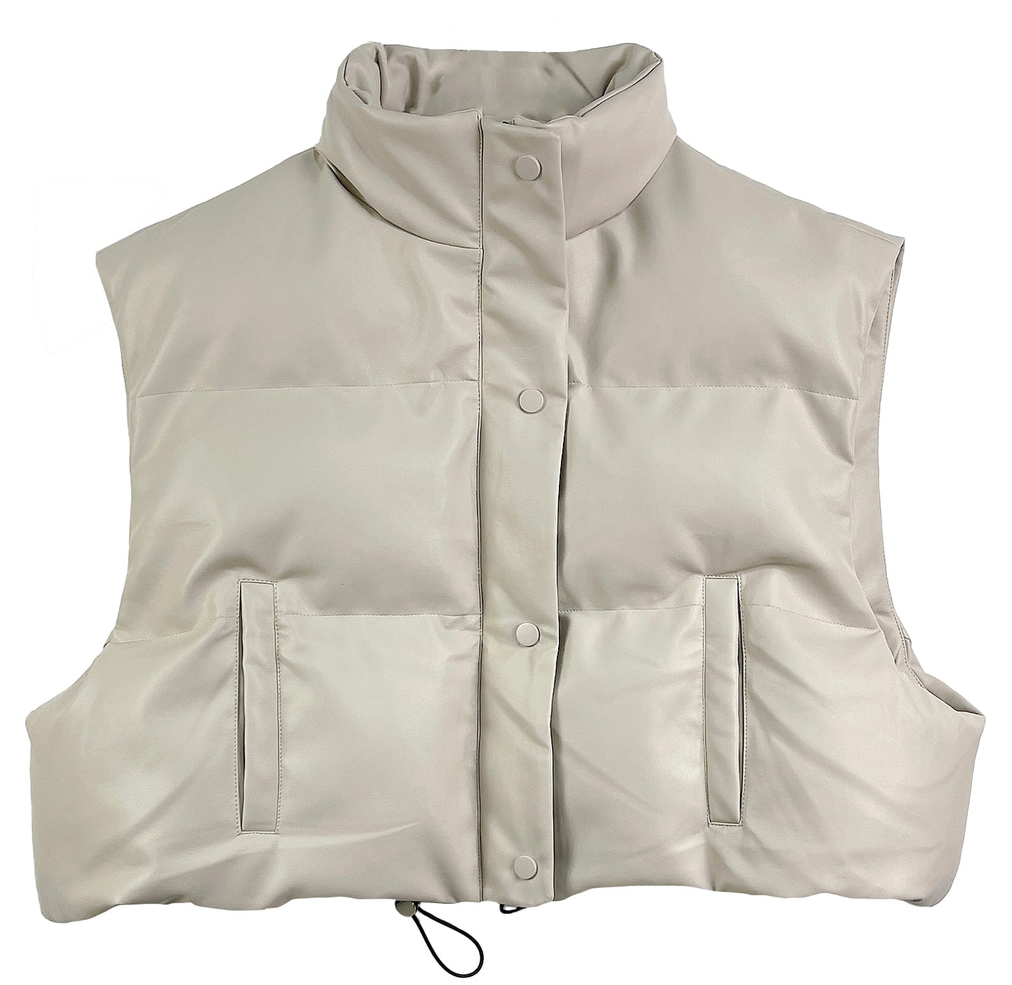 Faux Leather Vest: Ivory