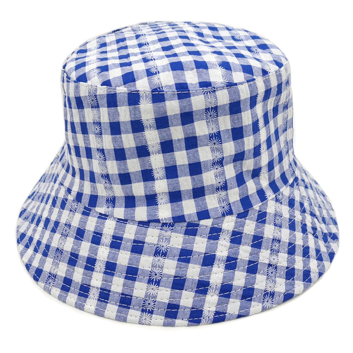 Flower Stripe Gingham Bucket Hat
