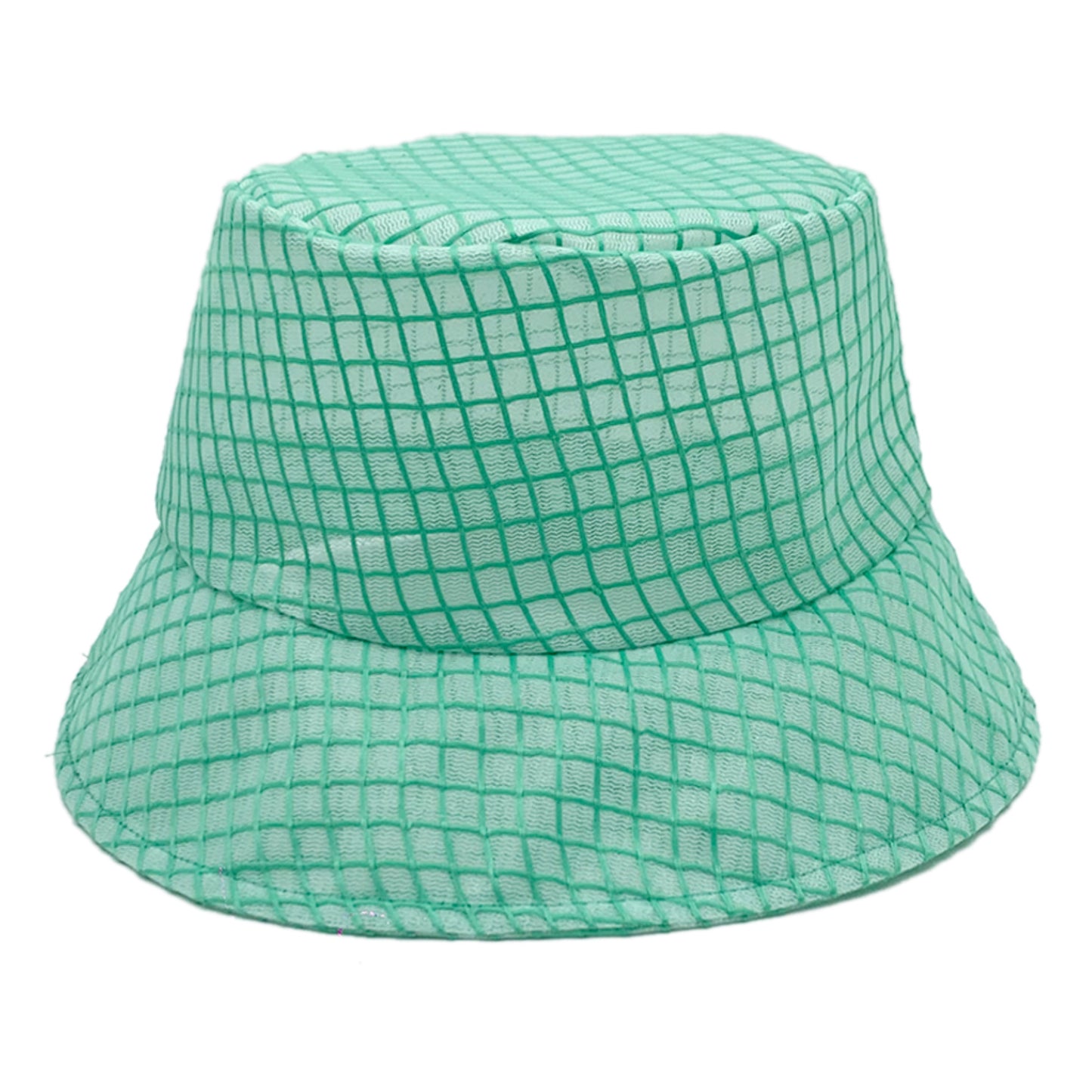 Grid Patterned Tulle Mesh Bucket Hat