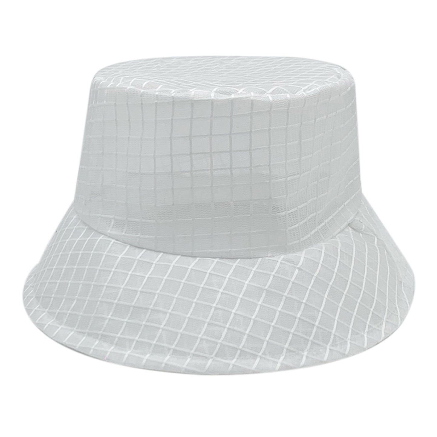 Grid Patterned Tulle Mesh Bucket Hat