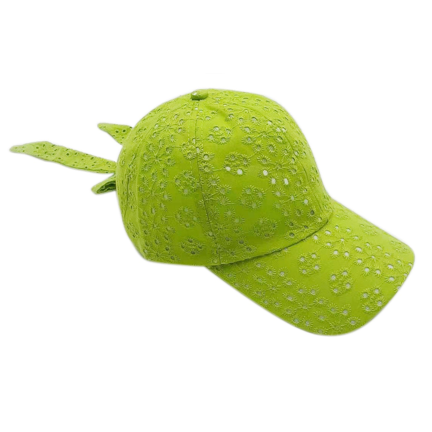 Eyelet Baseball Cap With Tie