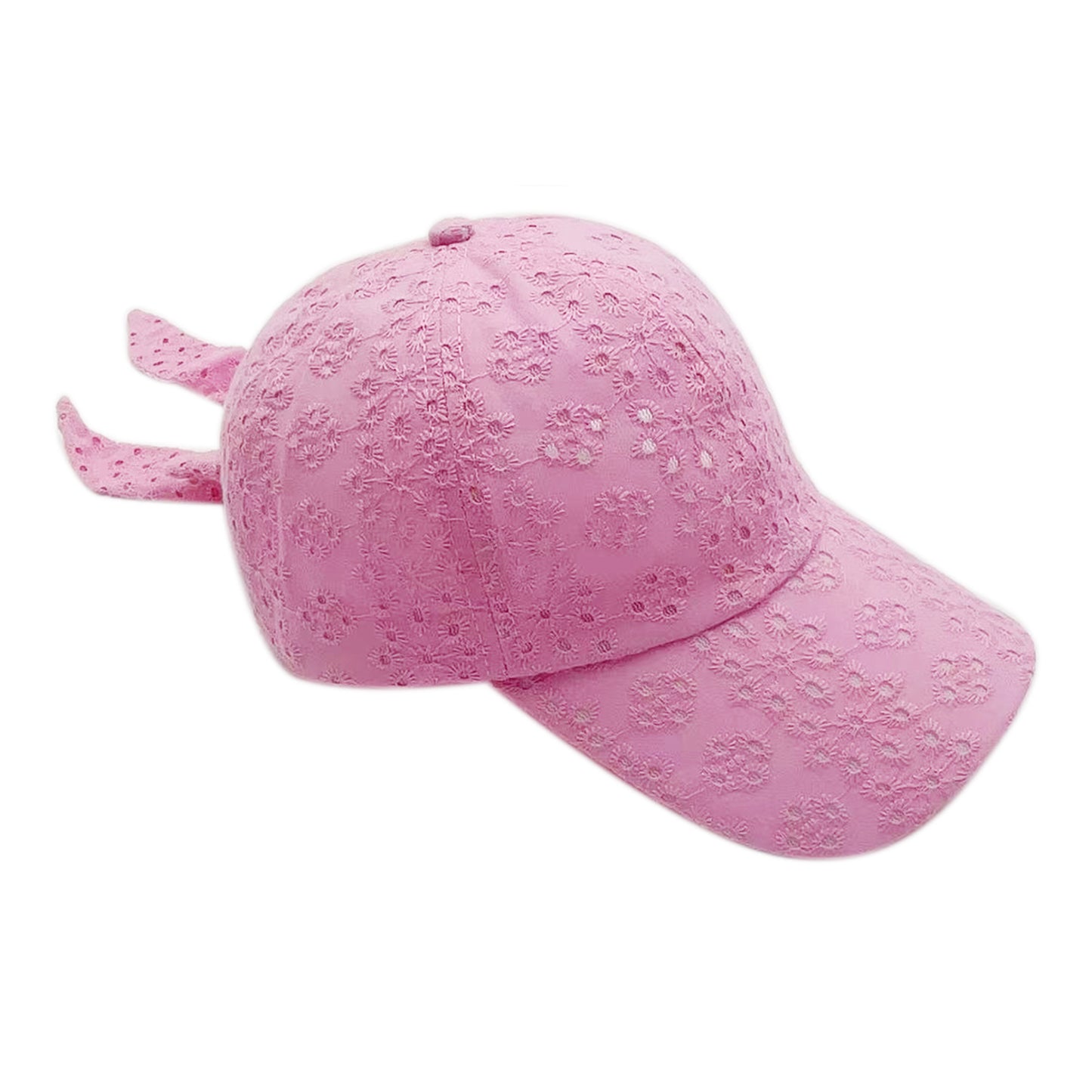 Eyelet Baseball Cap With Tie