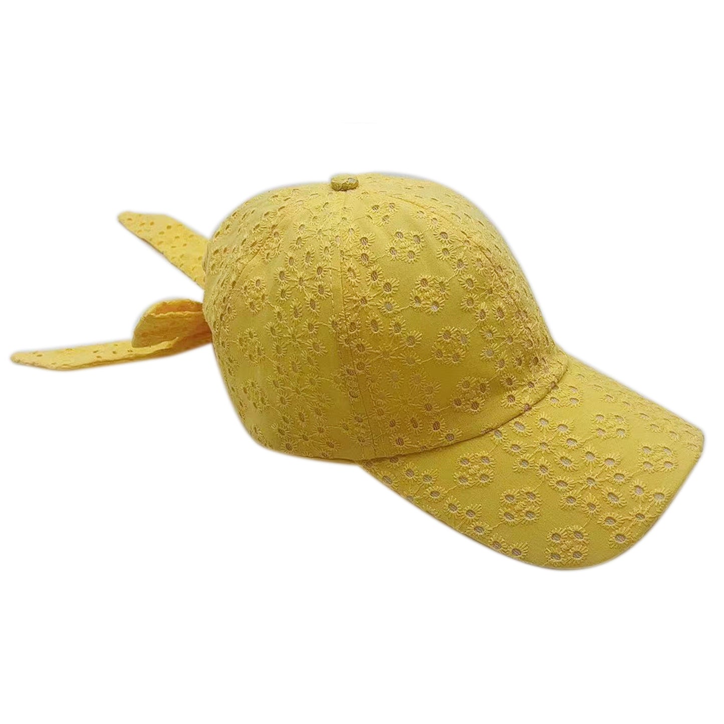 Eyelet Baseball Cap With Tie
