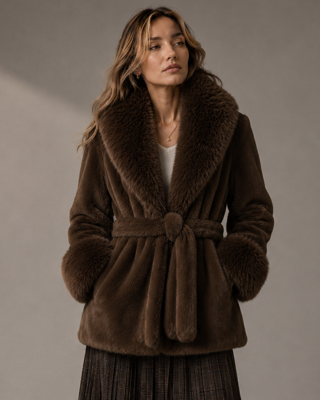 Belted Fur Jacket