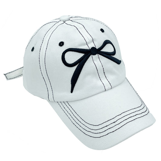 Embroidered Big Bow Baseball Cap