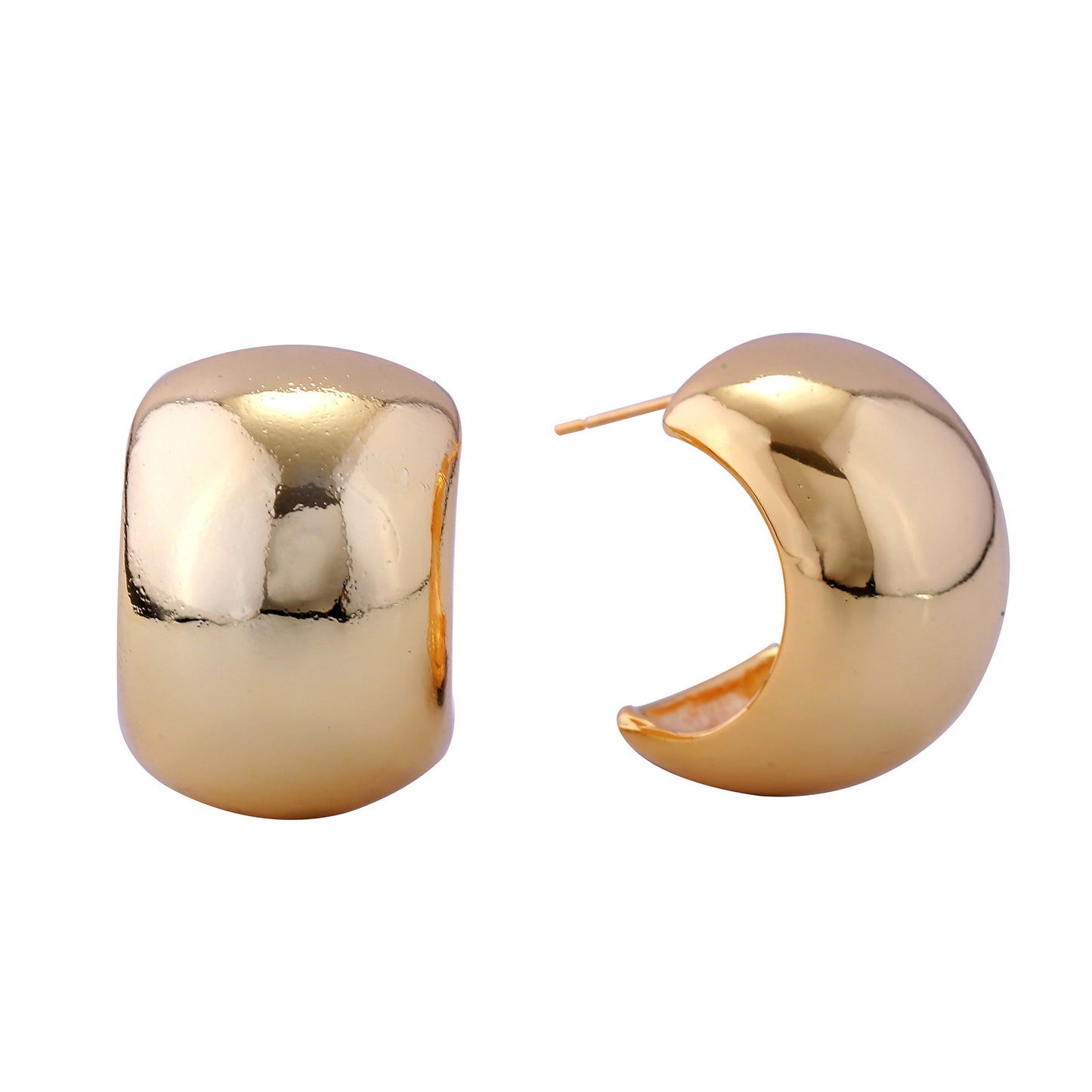 14K Gold/White Gold Dipped Vintage Chunky Post Earrings