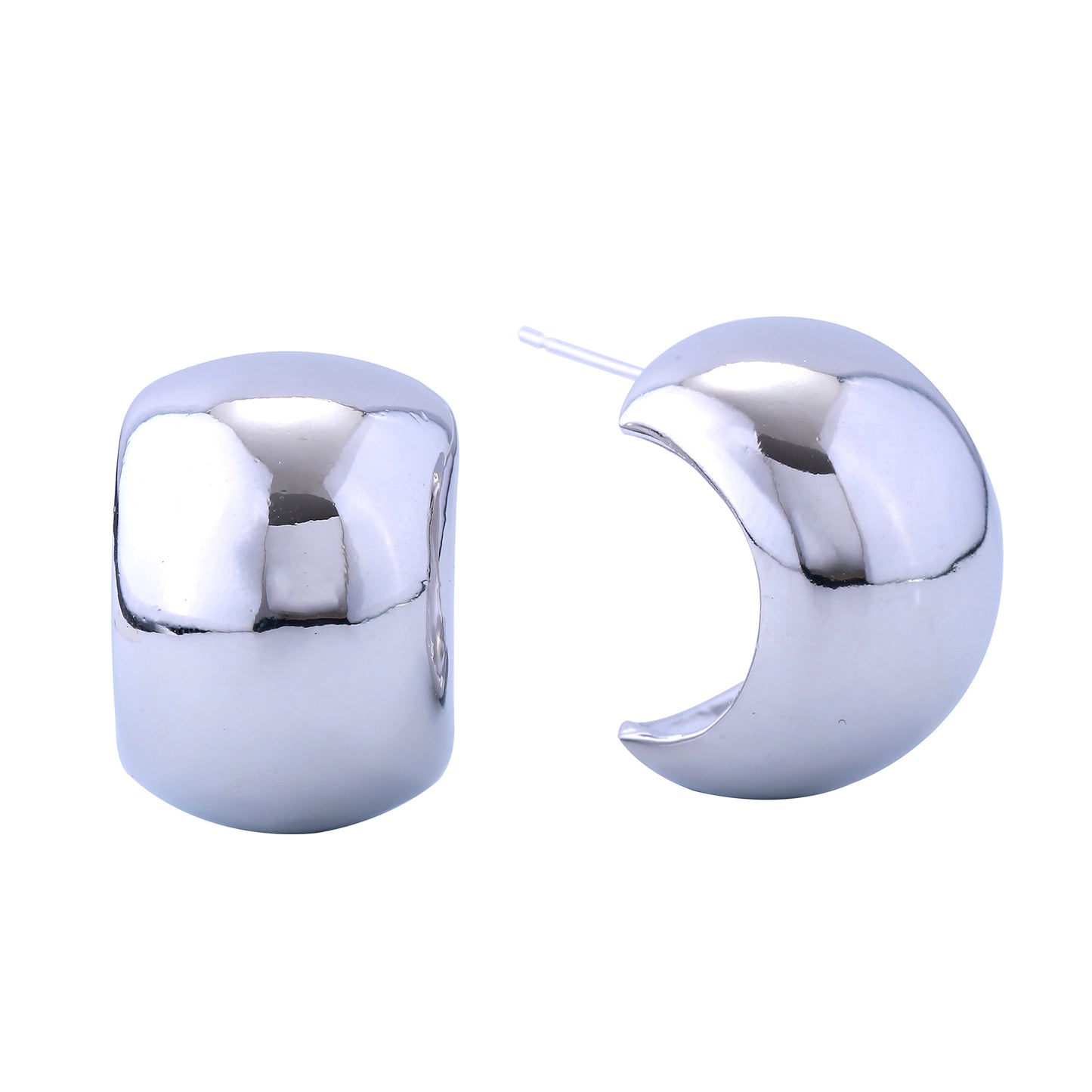 14K Gold/White Gold Dipped Vintage Chunky Post Earrings