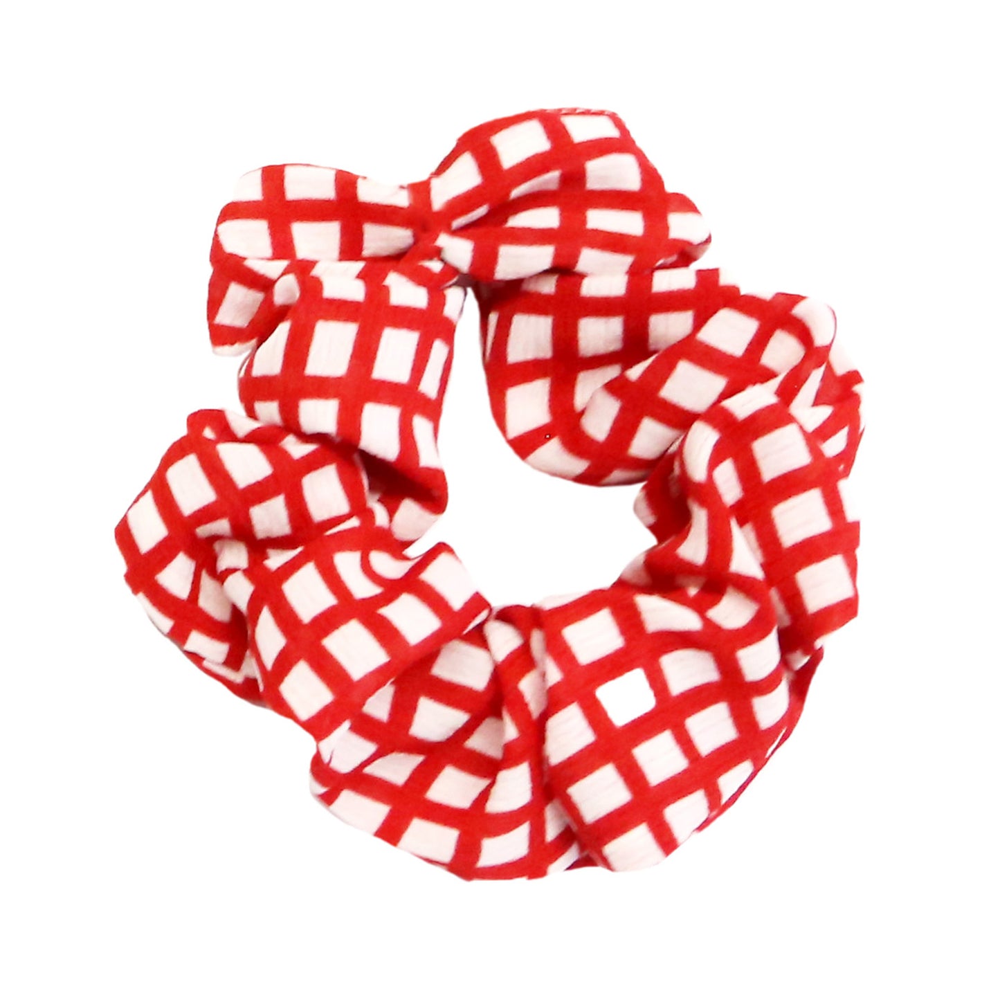 Grid Print Scrunchie