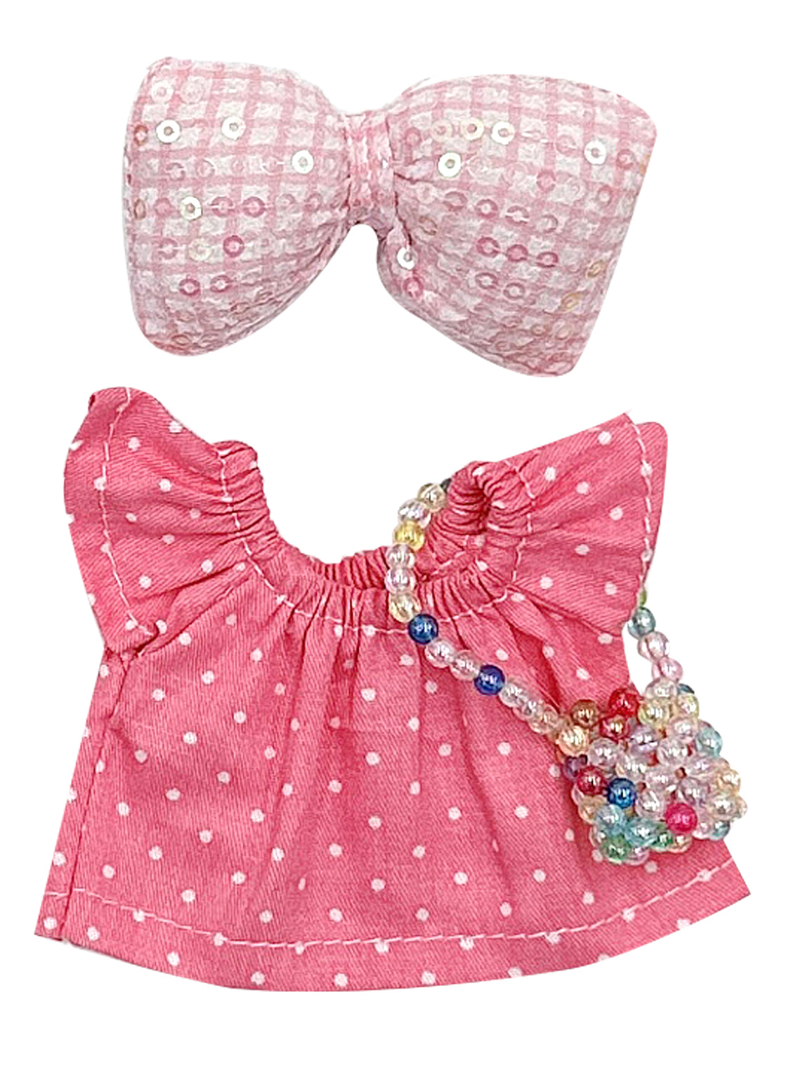 Dot Ribbon Blouse Set - LBB Clothing