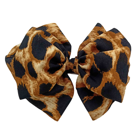 Leopard Print Bow Barrette