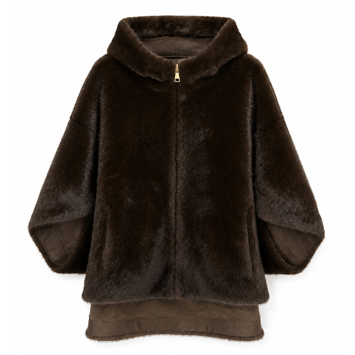 Reversible Hooded Faux Fur Jacket