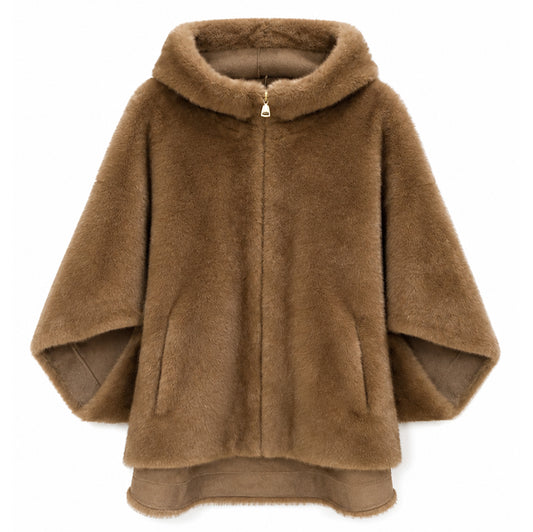 Reversible Hooded Faux Fur Jacket