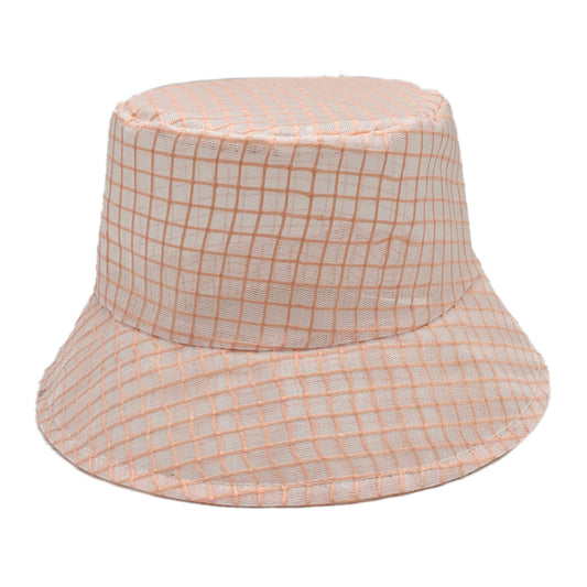 Grid Patterned Tulle Mesh Bucket Hat